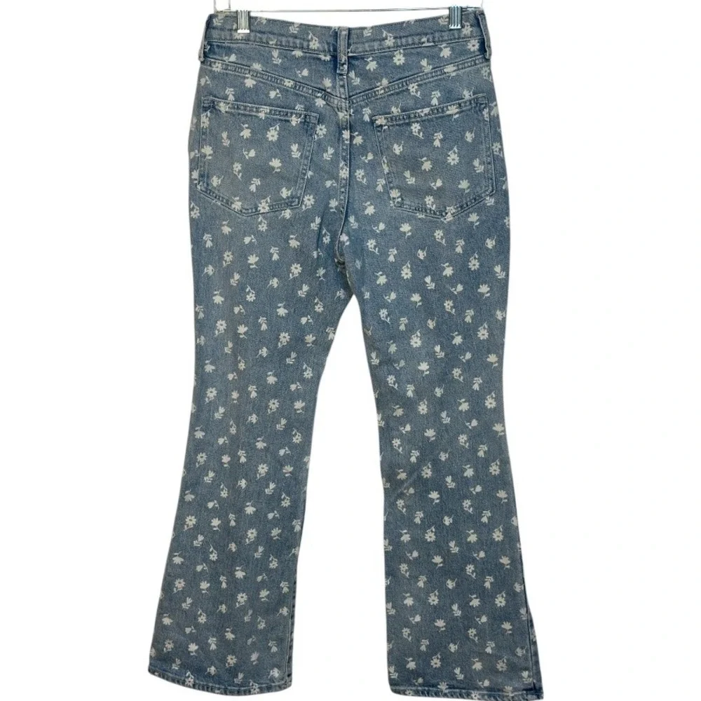 Old Navy High Rise Floral Print Flare Jeans Light Wash Denim Casual Girls SZ‎ 18